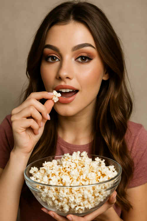 Schüssel mit frischem Popcorn